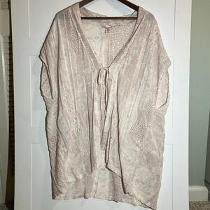 Victoria's Secret OS Kimono Beach Cover Up Pink Geometric Wrap Resort Festival
